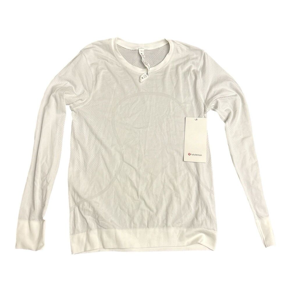 Lululemon Swiftly Tech Shirt White Long Sleeve Mesh Relaxed Top Size 4 New